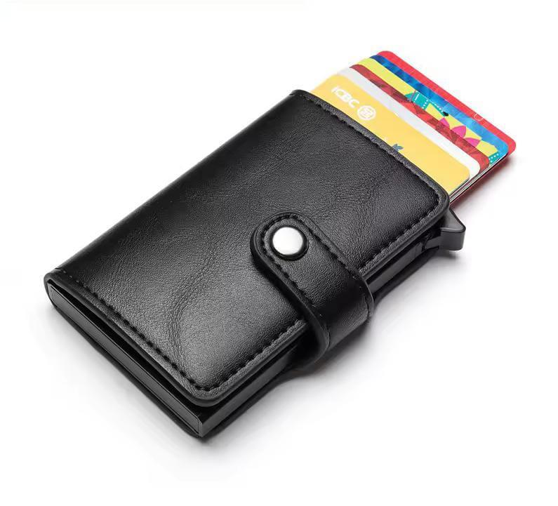 Bi-Fold Wallet With Metallic Card Holder